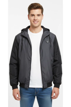 936 - Campera Running, Rompevientos combinada, con capucha - comprar online