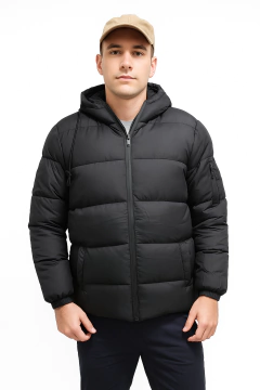 6528 - Campera Puffer Forro Piel de Hombre Importada - comprar online