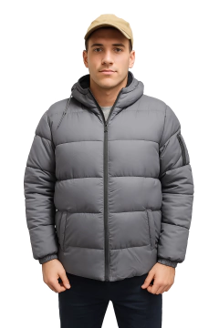 6528 - Campera Puffer Forro Piel de Hombre Importada - tienda online