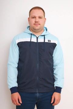 775E - Campera liviana Talle Especial combinada con capucha