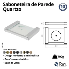 Saboneteira Parede Quartzo Preto Fosco Fani na internet