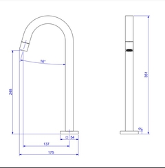 Imagem do Torneira Para Banheiro Tube Bica Alta Black Matte Deca