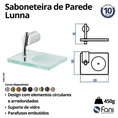 Saboneteira Parede Lunna Preto Fosco Fani na internet