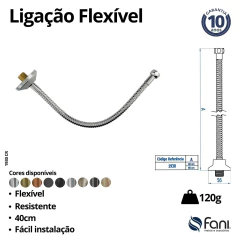 Mangueira Flexível Para Água 40cm Rose Gold Fani - loja online