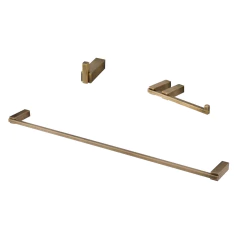Kit Acessórios Banheiro 03 Peças Quartzo Ouro Velho Fani