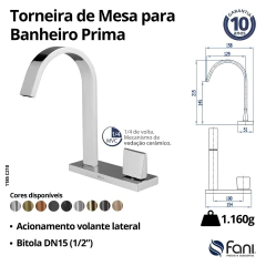 Torneira Prima Com Acionamento Lateral Gold Fani - loja online