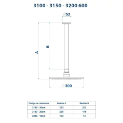 Chuveiro Teto Metal Atenas Tubo 30 Cm Cromado Fani - comprar online