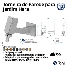Torneira Para Tanque e Jardim Hera Preto Fosco Fani - comprar online