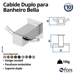 Cabide Duplo Bella Preto Fosco Fani na internet