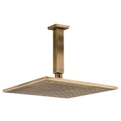 Chuveiro Teto Metal Platina Tubo 20 Cm Ouro Velho Fani - Vannkurs Metais