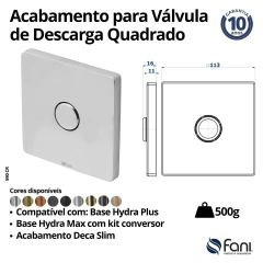 Acabamento Válvula Descarga e Conversor Slim Rose Gold Fani - Vannkurs Metais