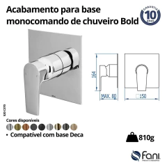 Acabamento Monocomando Chuveiro Bold Rose Gold Fani - loja online