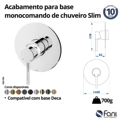 Acabamento Monocomando Chuveiro Slim Rose Gold Fani - loja online