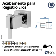 Acabamento Registro Pequeno 3/4 Eros Ouro Velho Fani - comprar online
