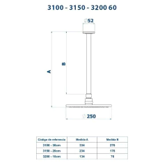 Chuveiro Teto Metal Safira Tubo 30 Cm Gold Fani - comprar online