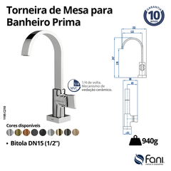 Torneira Para Banheiro Prima Preto Fosco Fani na internet