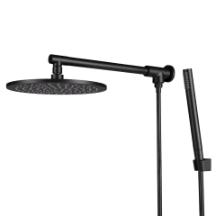 Chuveiro Parede Com Desviador Metal Safira Preto Fosco Fani