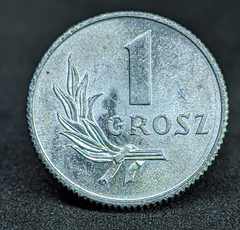 580 - Polônia 1 grosz, 1949 - Alumínio - 14.7mm - Y# 39 - Com brilho de cunho