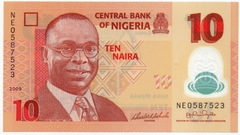 C20 - Cédula da Nigéria 10 Naira 2011 - Polímero FE