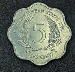 1010 - Estados do Caribe Oriental 5 cêntimos, 1981