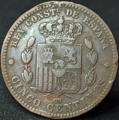 2965 - Espanha 5 cêntimos, 1878