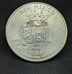 296 - Estados Unidos da América ¼ dólar, 2008 P - Novo México