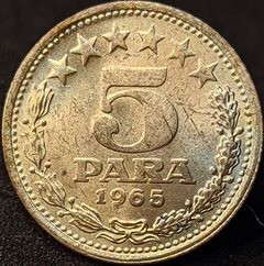 3027 - Iugoslávia 5 para, 1965 - Com brilho de cunho