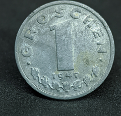 142 - Áustria 1 groschen, 1947 - Zinco - 17mm - KM# 2873