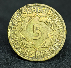 292 - Alemanha 5 reichspfennig, 1924 E - Muldenhütten