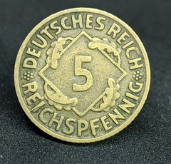 310 - Alemanha 5 reichspfennig, 1924 D - Munique