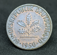 705 - Alemanha 1 pfennig, 1950 Cunhagem "F" - Stuttgart - comprar online
