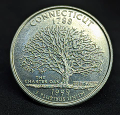 1404 - Estados Unidos ¼ dólar, 1999 D - Connecticut