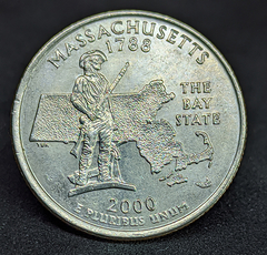 1418 - Estados Unidos ¼ dólar, 2000 D - Massachusetts