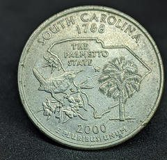 1423 - Estados Unidos ¼ dólar, 2000 P - Estado de Carolina do Sul