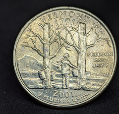 1428 - Estados Unidos ¼ dólar, 2001 P - Estado de Vermont