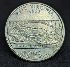 1479 - Estados Unidos ¼ dólar, 2005 P - Estado da Virgínia Ocidental