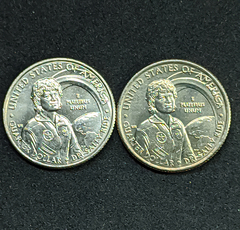2470 - Duas moedas dos Estados Unidos Quarter dólar, 2022 P e D - Dr. Sally Ride