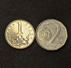 2500 - Duas moedas da República Checa