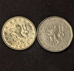 2500 - Duas moedas da República Checa - comprar online