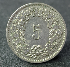 2643 - Suíça 5 rappen, 1957