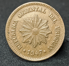 2736 - Uruguai 2 centésimos, 1947 - Cobre-Zinco, 3.5g, ø 20mm KM# 20a - comprar online