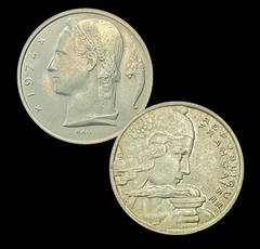 653 - Duas moedas estrangeiras - Bélgica e França - comprar online