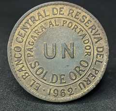 686 - Peru 1 sol, 1962 - Com linda pátina