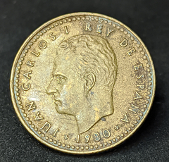 780 - Espanha 1 peseta, 1980 - 80 dentro da estrela - Copa do mundo de 1982 - comprar online