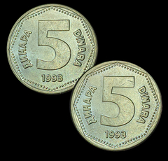 840 - Duas moedas da Iugoslávia 1993