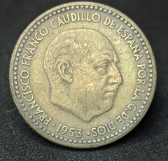851 - Espanha 1 peseta, 1953 - Com linda pátina - comprar online