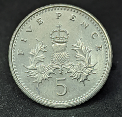 905 - Reino Unido 5 pence, 1997 - Com lindo brilho de cunho