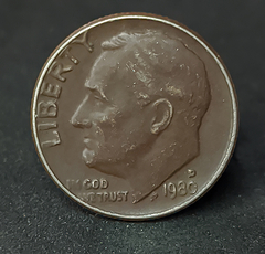 1072 - Estados Unidos 1 dime, 1980 D - Dime do Roosevelt - Com linda pátina
