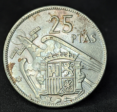 1101 - Espanha 25 pesetas, 1957 - 69 dentro da estrela
