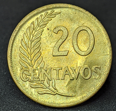 1176 - Peru 20 centavos, 1964 - Com lindo brilho de cunho